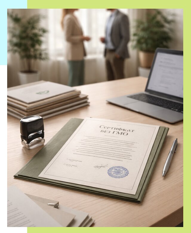 Сертификат без ГМО в Грозном от 7696 р. оформить срочно Алешин-Грз